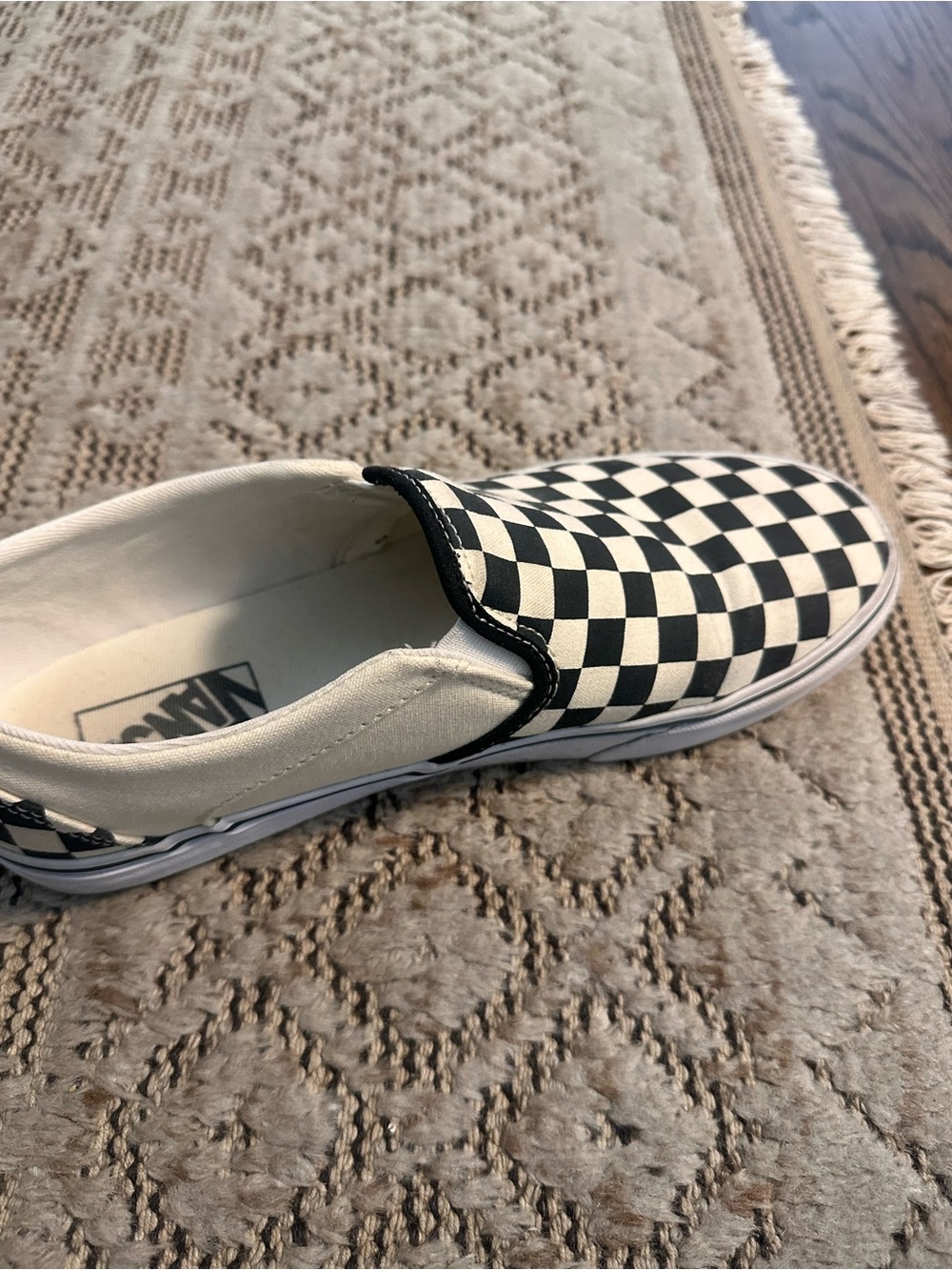 Vans Kids Checkerboard Slip-On Sneaker - Black & White